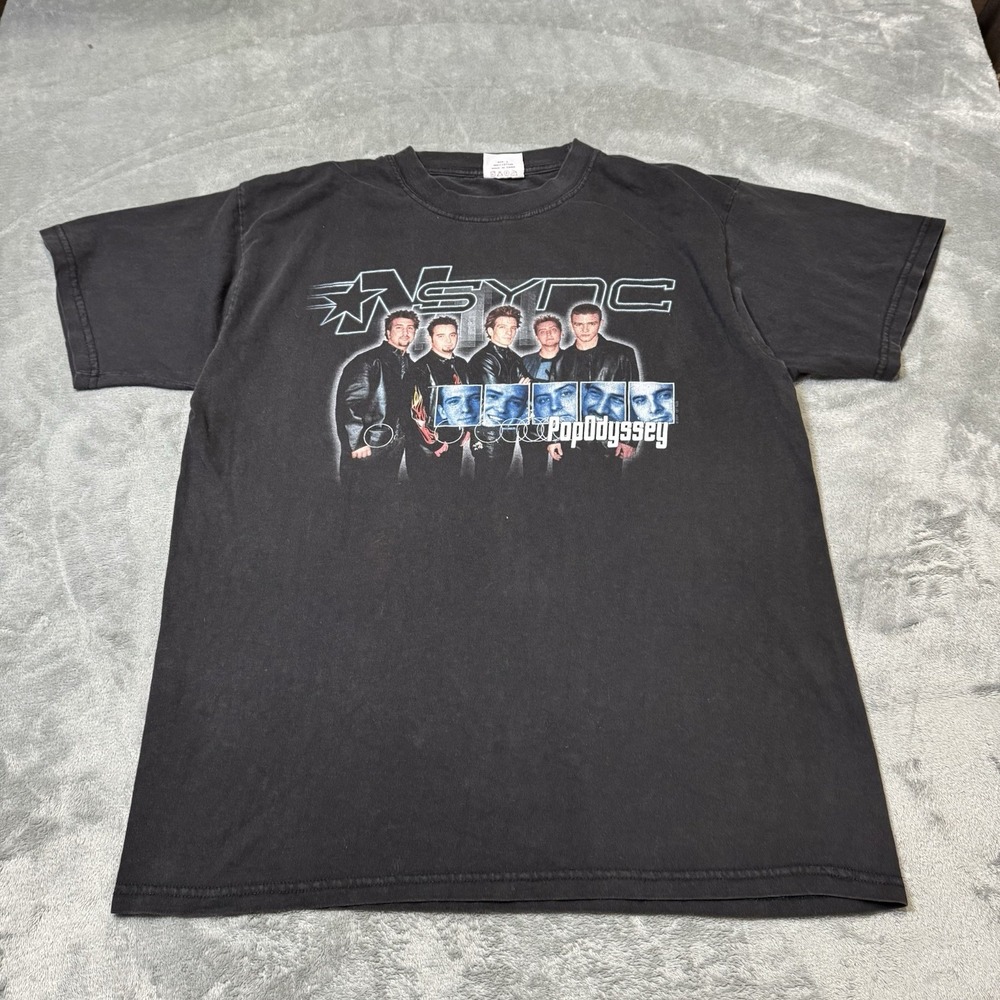 VTG NSYNC 2001‎ PopOdyssey Tour Shirt Vintage Timberlake N Sync Black Size Large